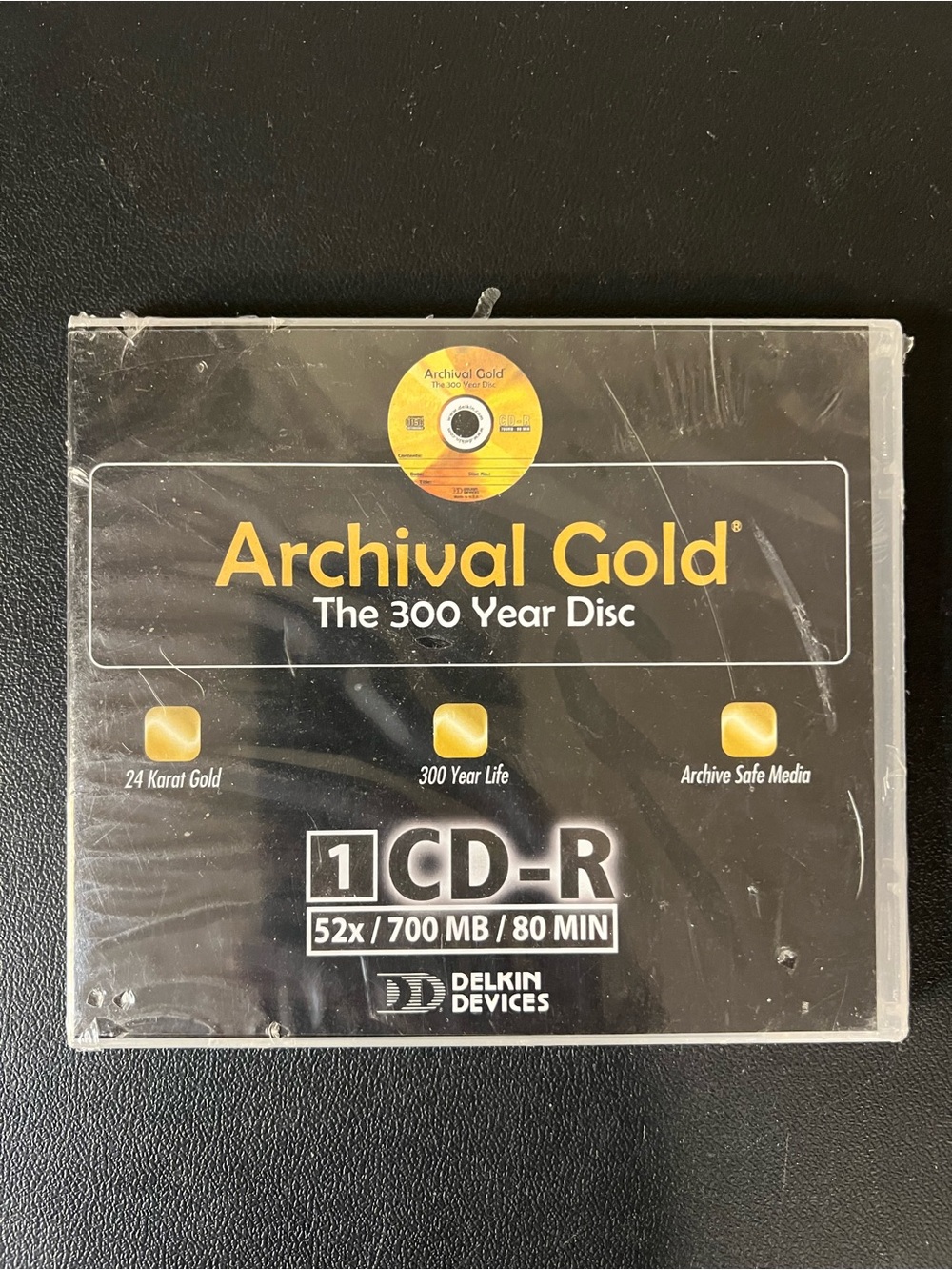 Delkin Devices: Archival Gold The 300 Year Disc - CD-R 24 Karat Gold New Sealed